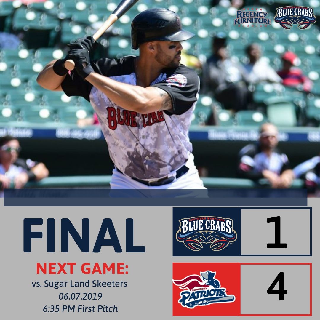 Blue Crabs Fall 4-1 in Series Finale